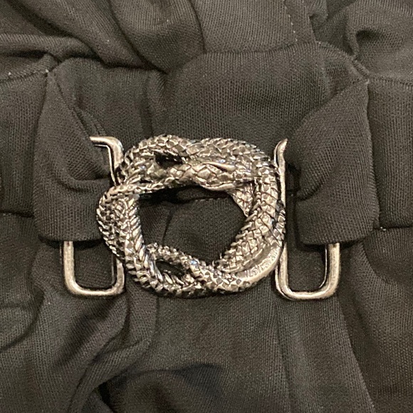 JUST CAVALLI black snake buckle dress, size 42/6 *as is - Picture 2 of 11